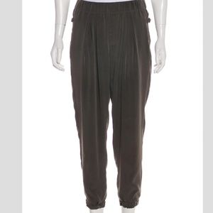 HELMUT LANG MID-RISE CROP PANTS TAUPE BROWN